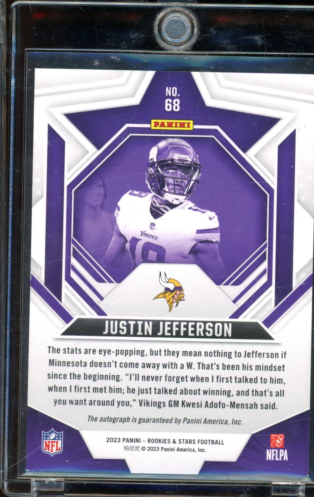 2023 Rookies & Stars Justin Jefferson True Blue Auto 04/99