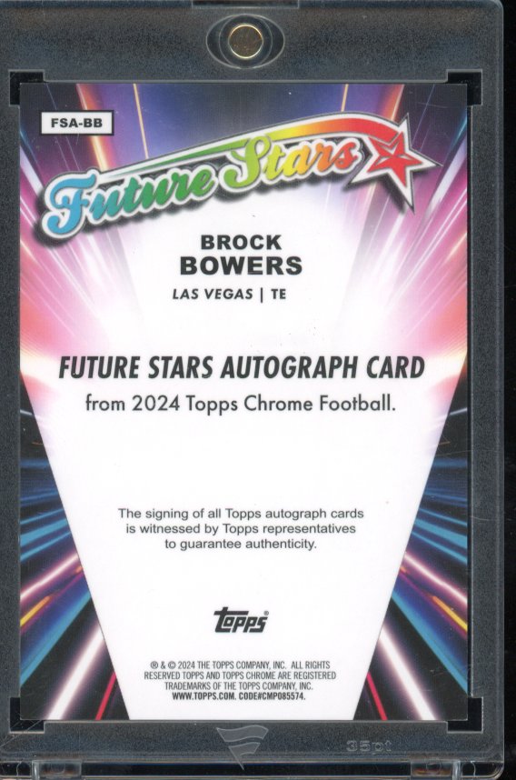 2024 Topps Chrome Brock Bowers Red Future Stars /5 Rookie Auto