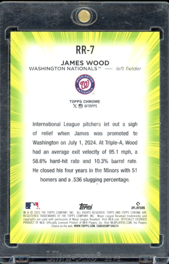 2025 Topps Chrome James Wood Radiating Rookies