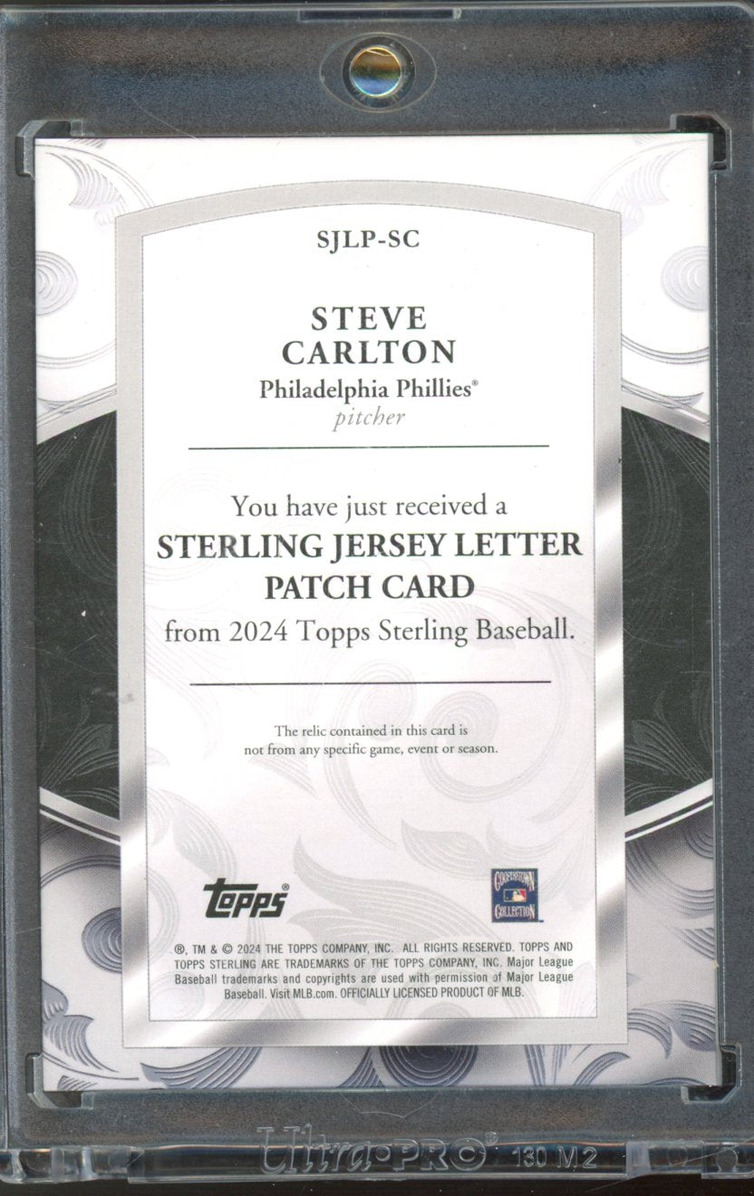 2024 Sterling Steve Carlton 1/1 Game Used Letter Patch