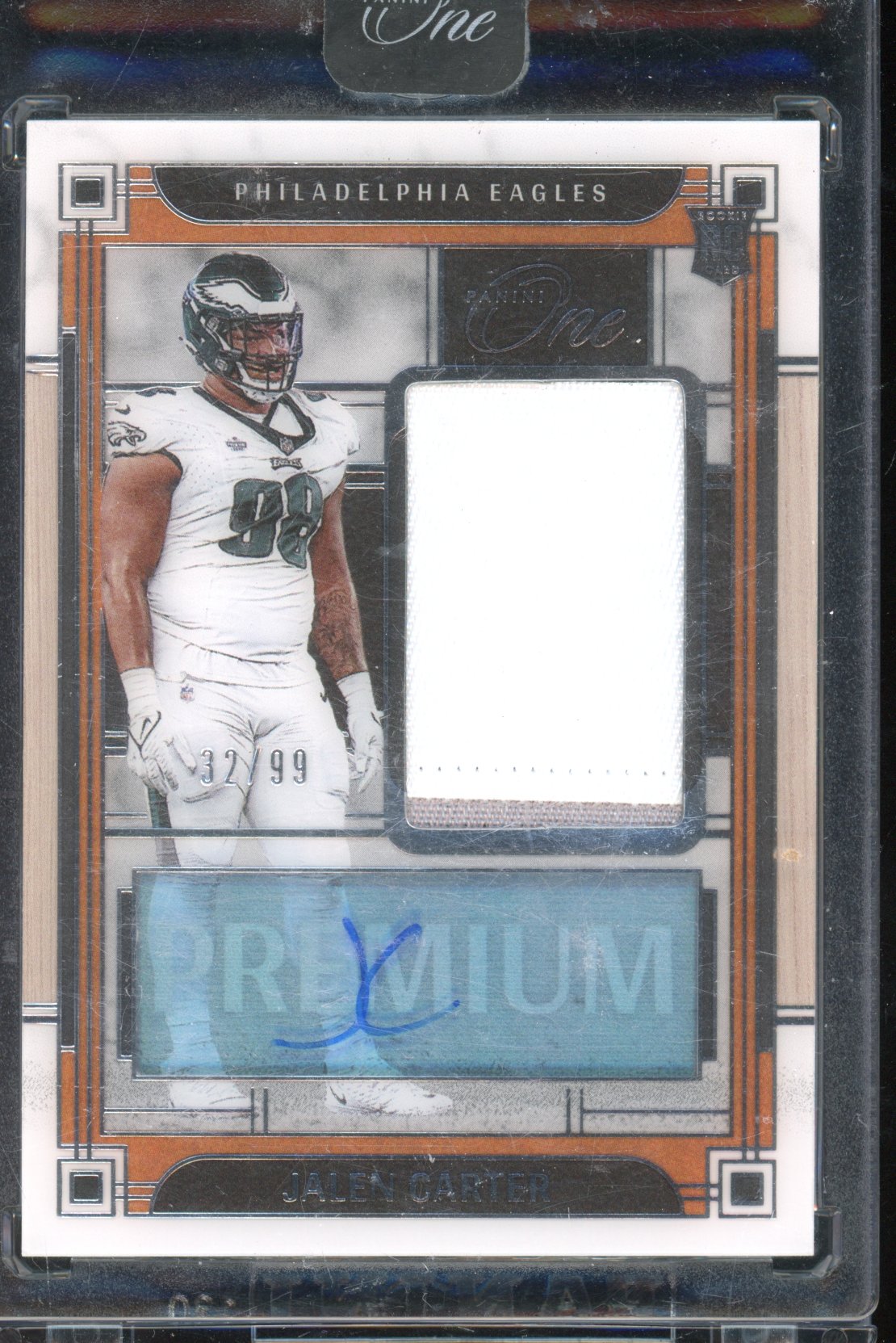 2023 Panini One Jalen Carter Rookie Patch Auto 32/99 RC