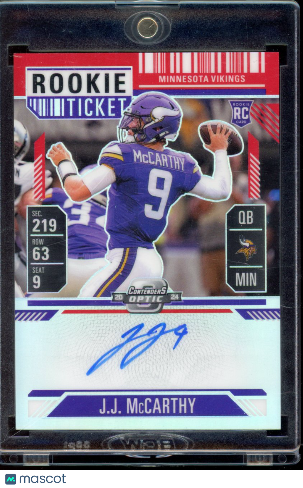 2024 Contenders Optic JJ Mccarthy Red Rookie Auto /175