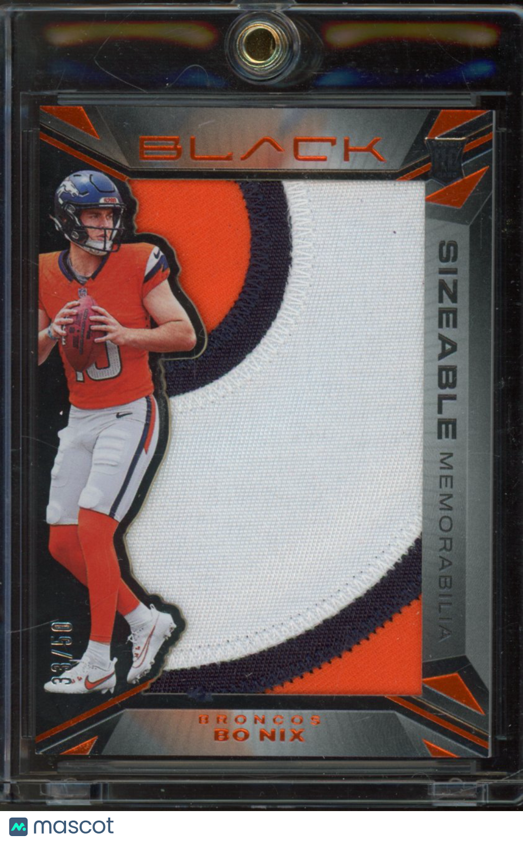 2024 Panini Black Bo Nix Sizeable Rookie Patch /50