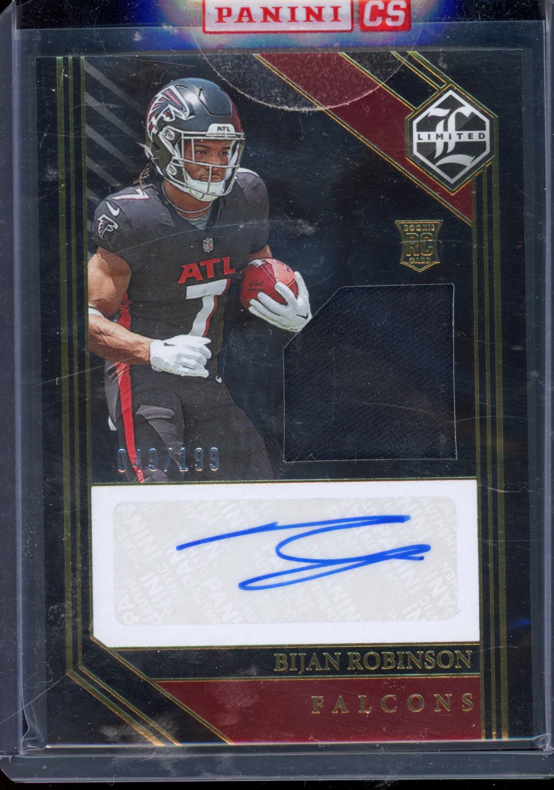 2023 Limited Bijan Robinson Rookie Patch Auto 049/199 RC