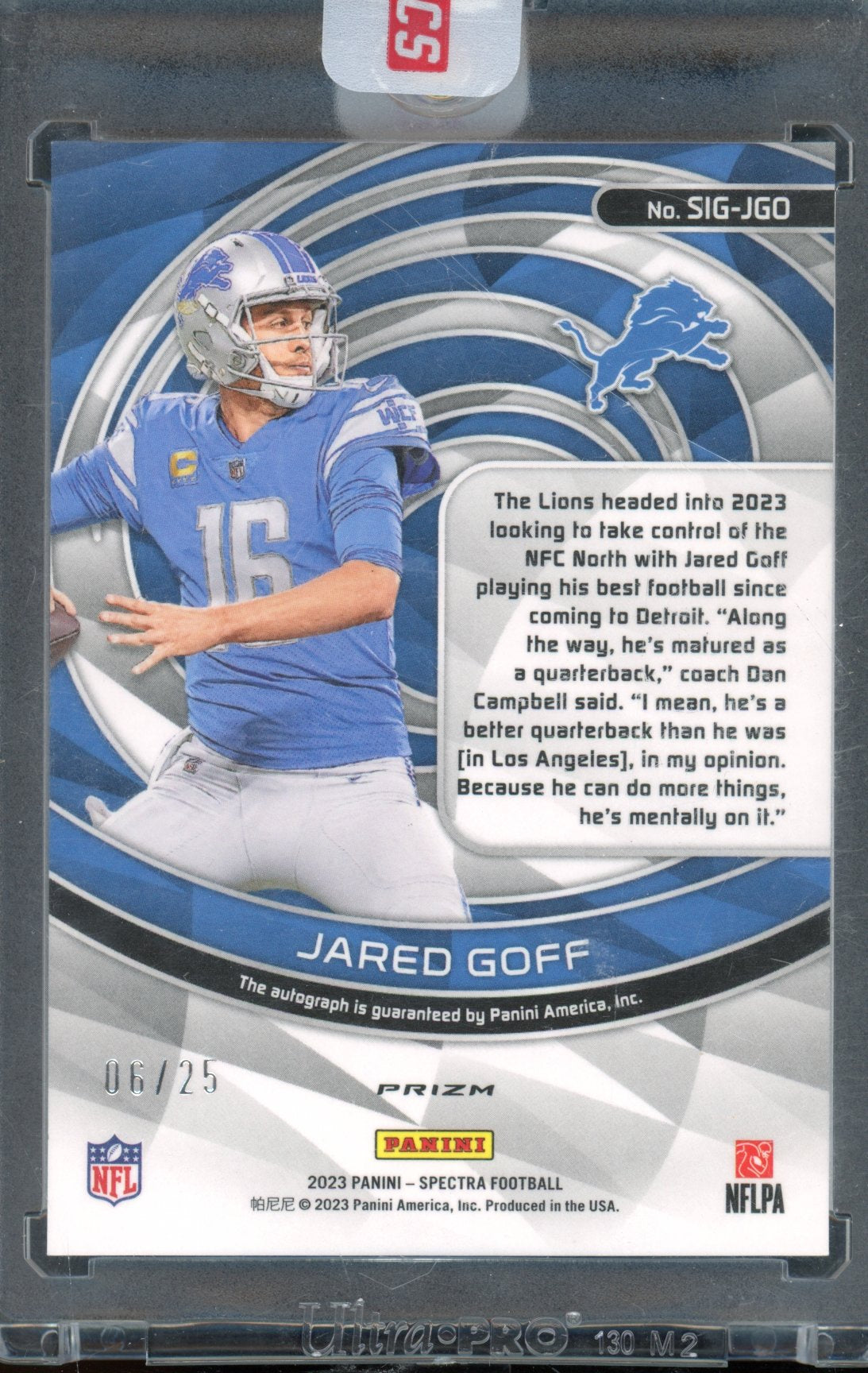 2023 Spectra Jared Goff Meta Auto 06/25