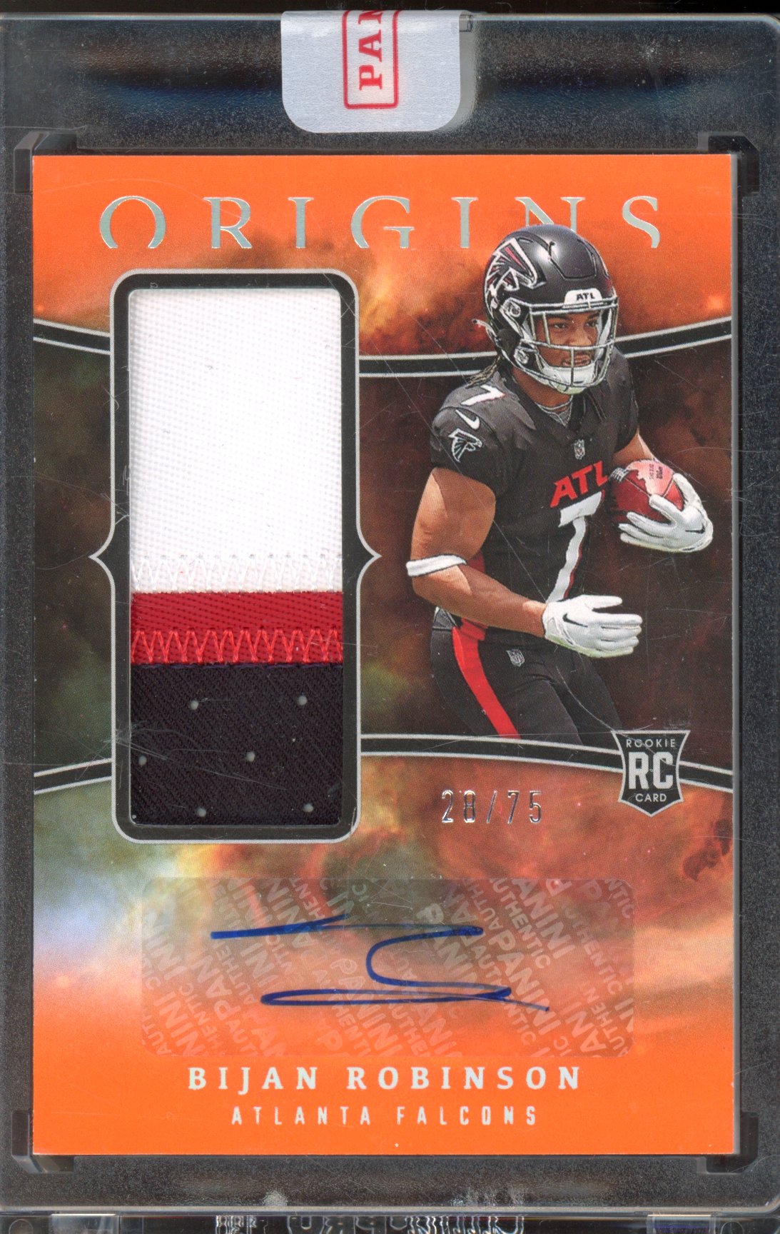 2023 Origins Bijan Robinson Rookie Patch Auto Orange 28/75 RC
