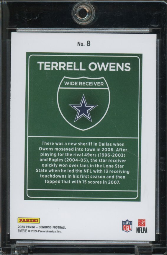 2024 Donruss Terrell Owens Downtown Case Hit