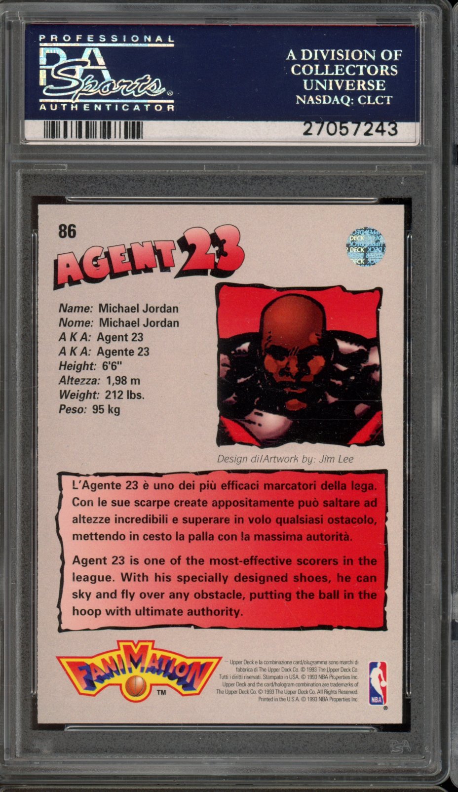 1992-93 Upper Deck International Michael Jordan Italian PSA 10