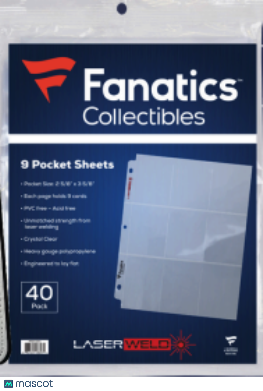 Fanatics 9 Pocket Sheets 40 Pack