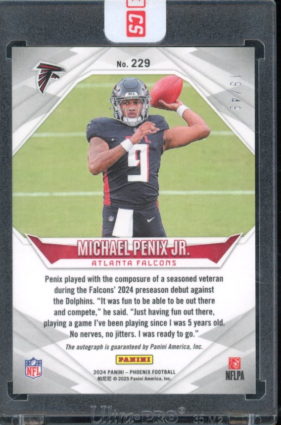 2024 Phoenix Michael Penix Purple Rookie Auto /49