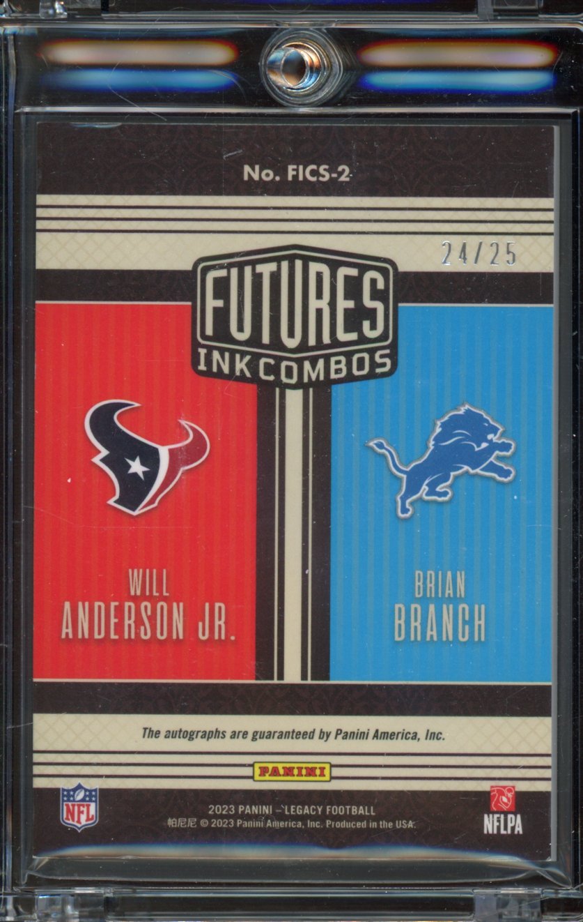 2023 Legacy Will Anderson Brian Branch Dual Rookie Auto /25
