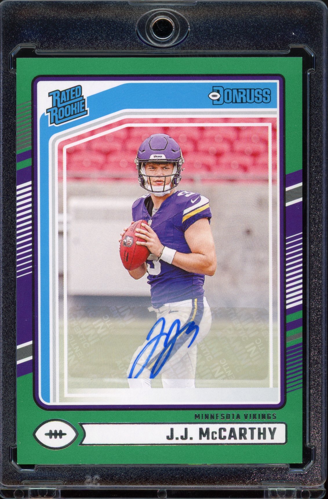 2024 Donruss JJ McCarthy Green Auto RC