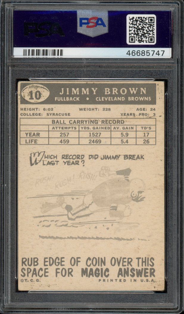 1959 Topps Jim Brown #10 PSA 2