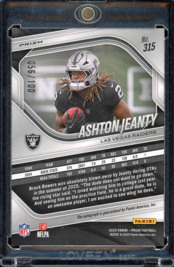 2025 Prizm Ashton Jeanty Choice Rookie Auto /100