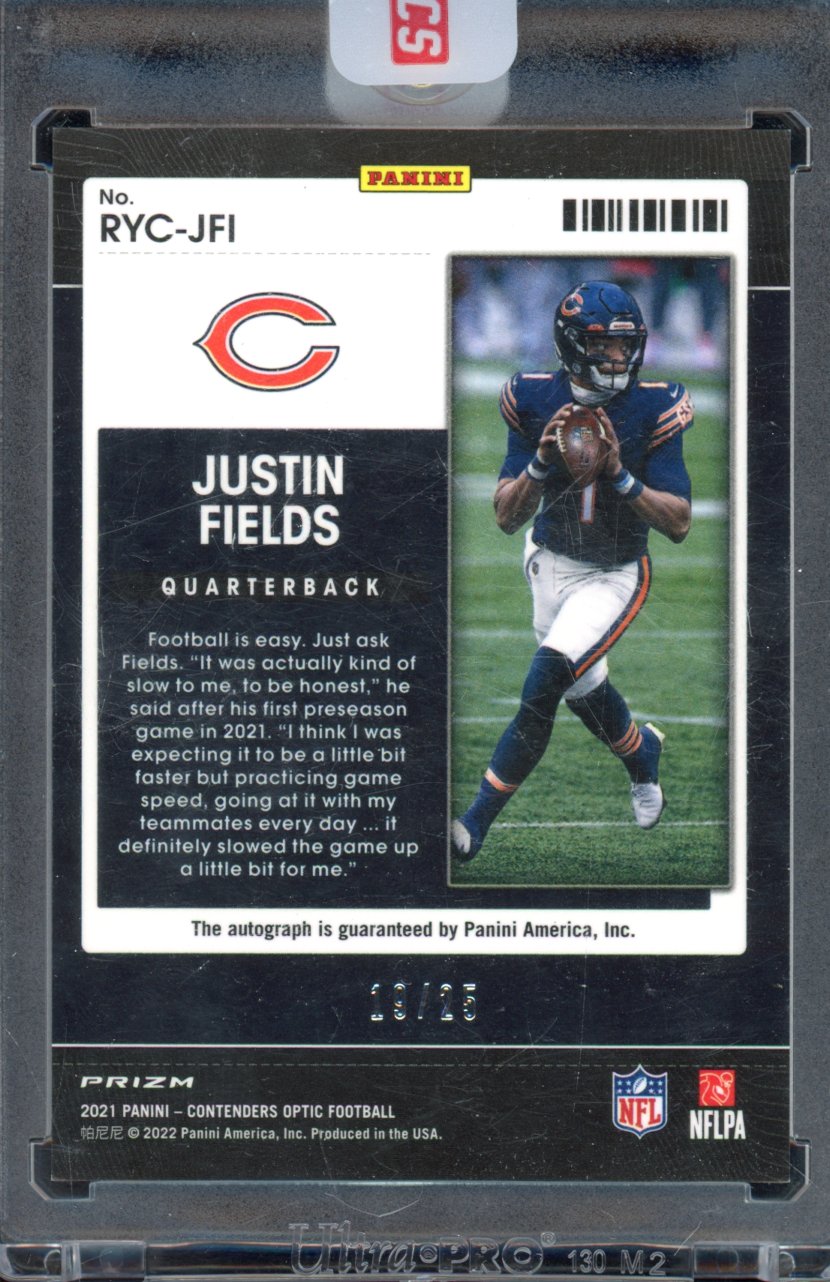 2021 Contenders Optic Justin Fields Rookie Auto Blue /25