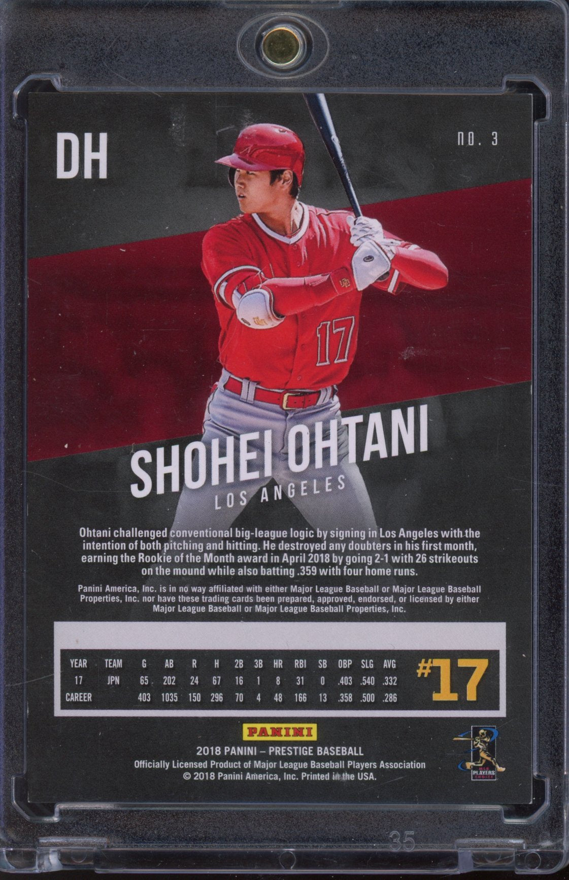 2018 Prestige Shohei Ohtani 100/199 RC