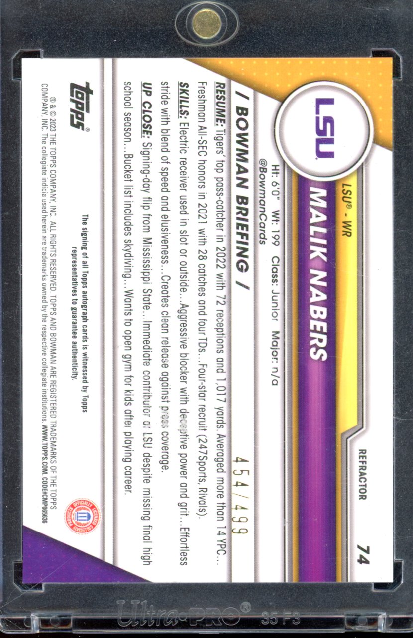 2024 Bowman University Chrome Malik Nabers Refractor Auto /499