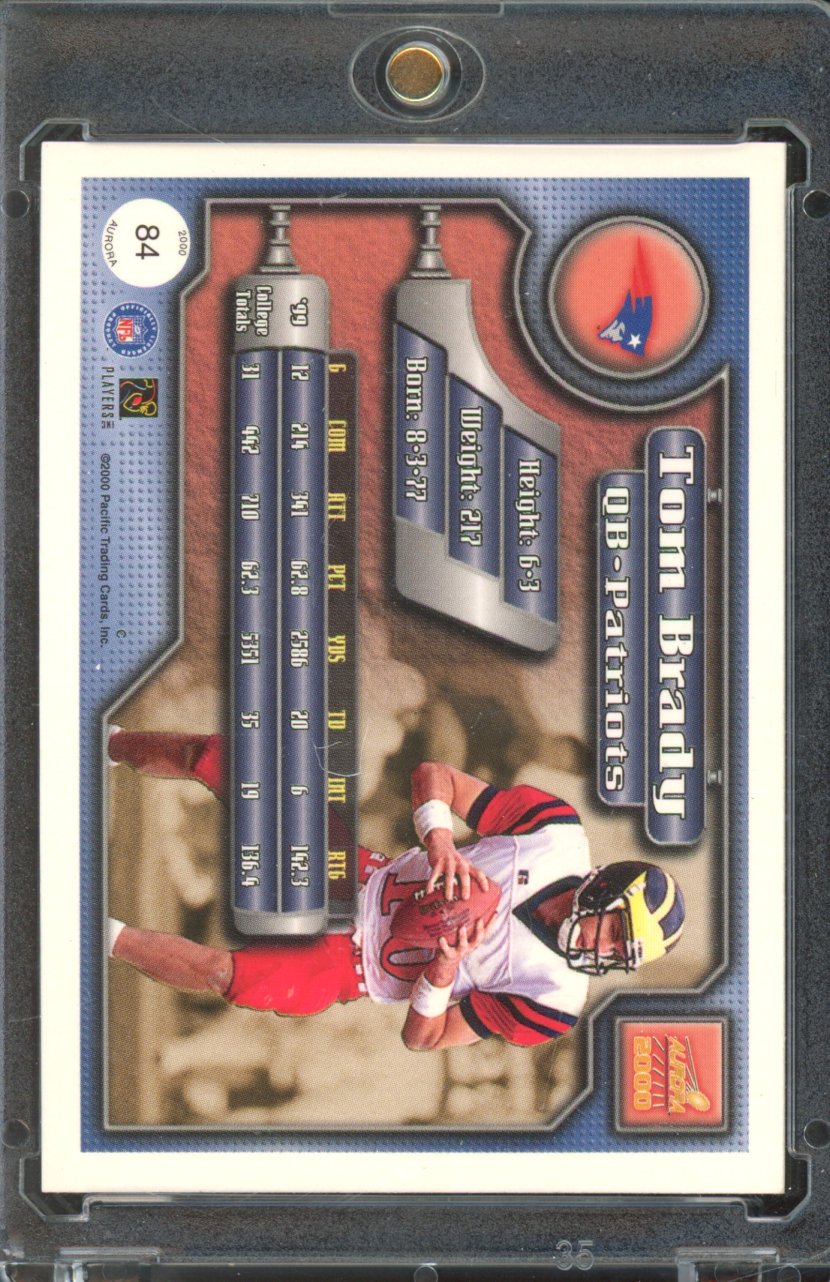 2000 Pacific Aurora Tom Brady Rookie
