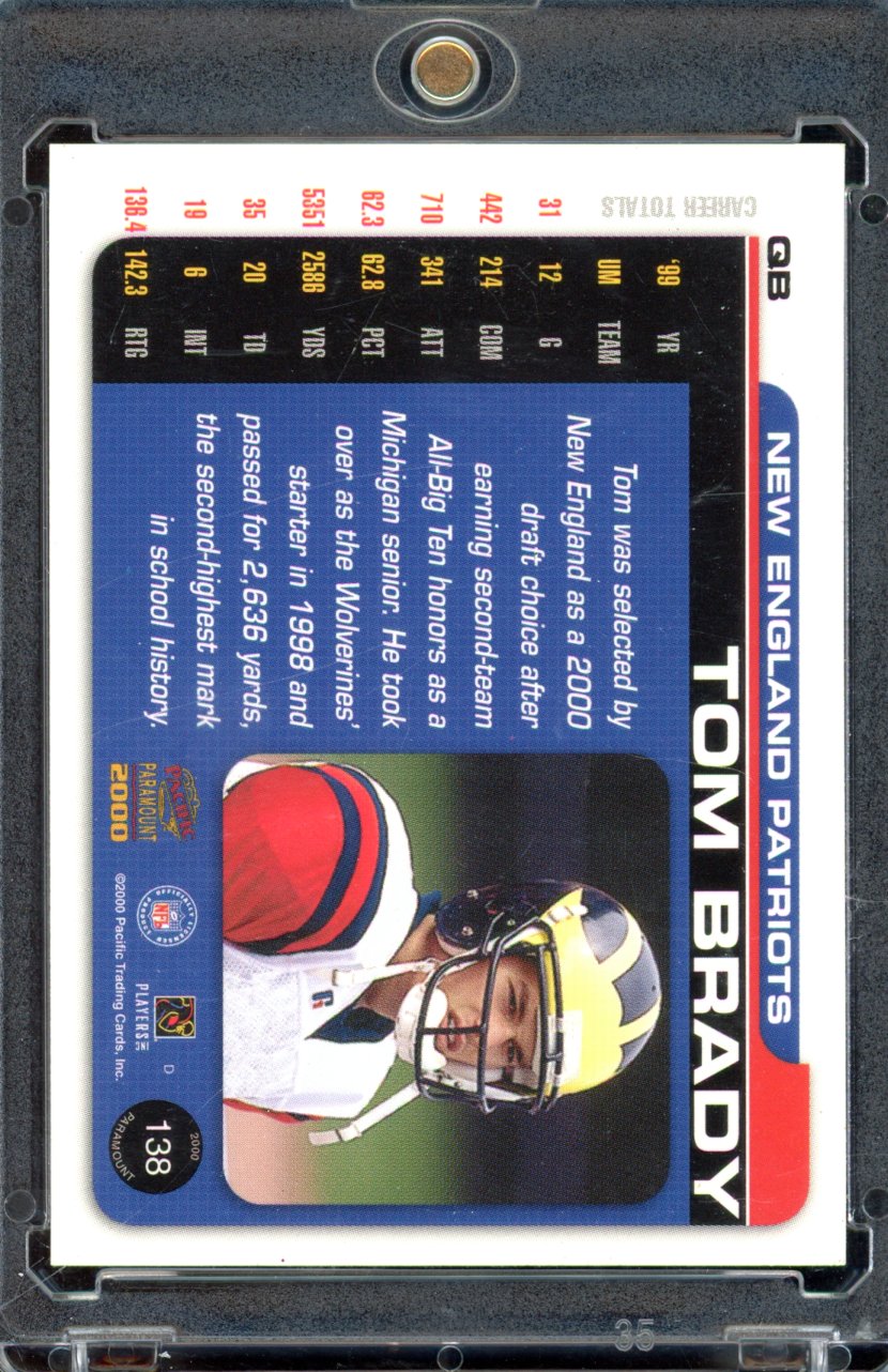 2000 Pacific Paramount Tom Brady Rookie