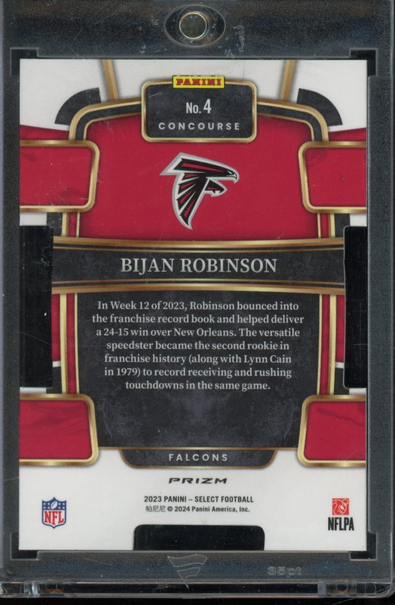 2023 Select Bijan Robinson Zebra Die Cut Rookie