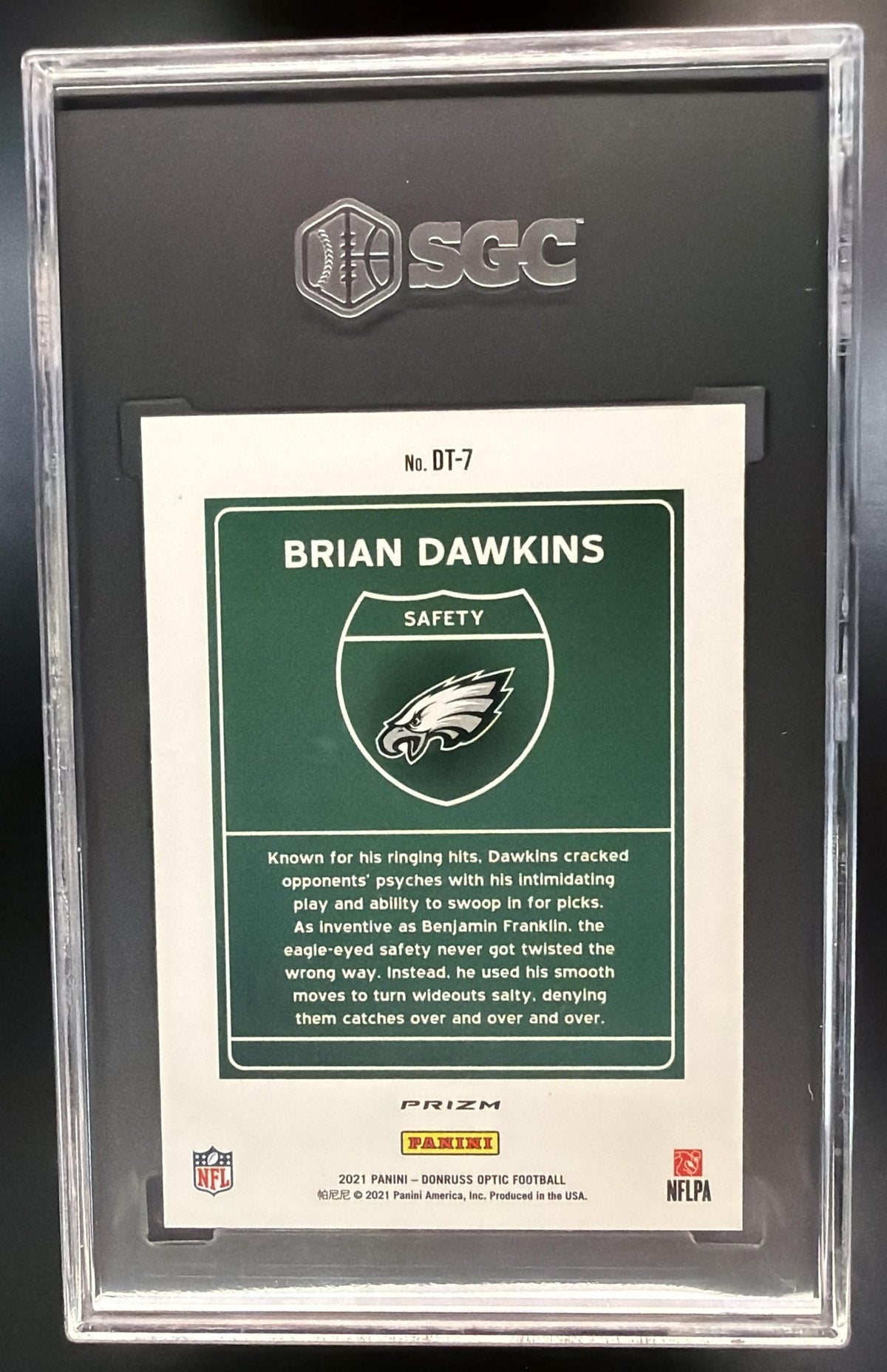 2021 Panini Donruss Optic Brian Dawkins #DT-7 Downtown! SSP SGC 10