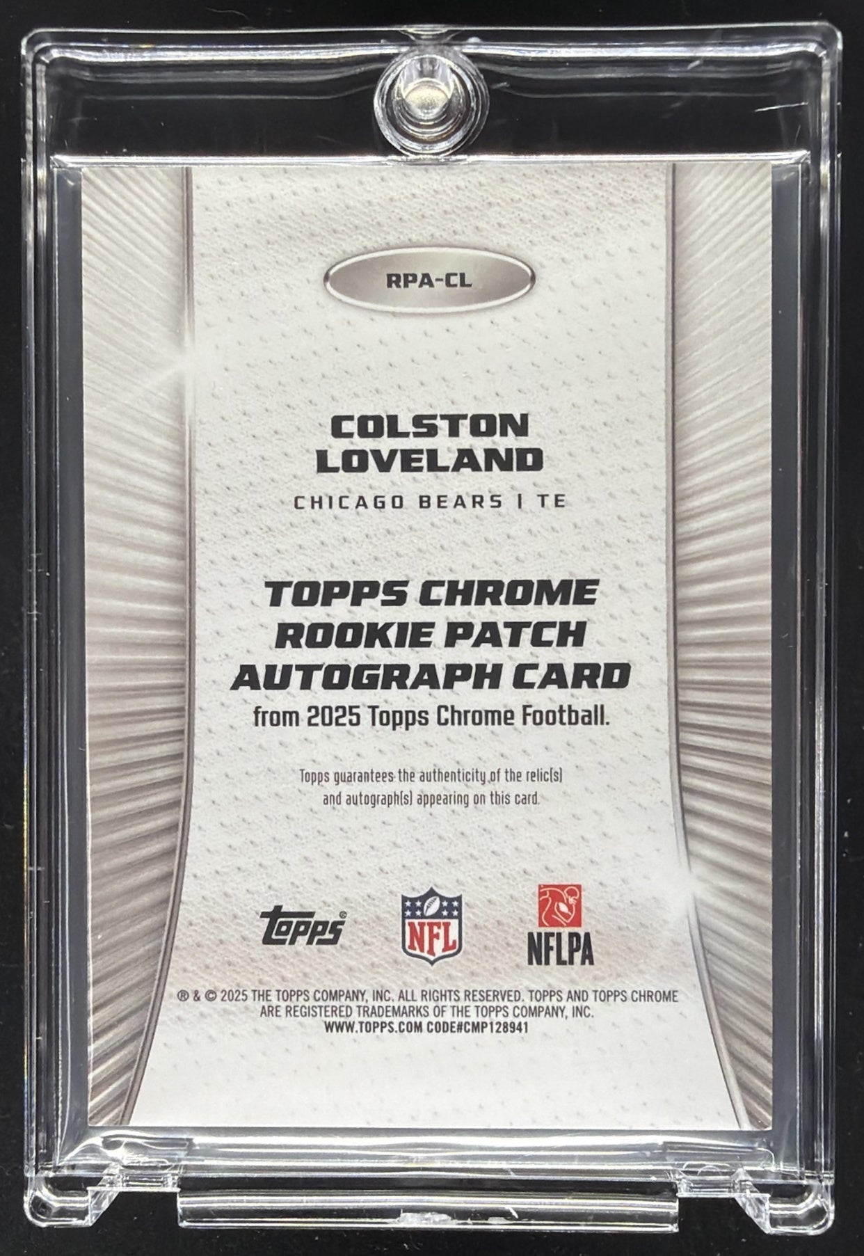 2025 Topps Chrome Colston Loveland #RPA-CL Rookie Patch Auto RC