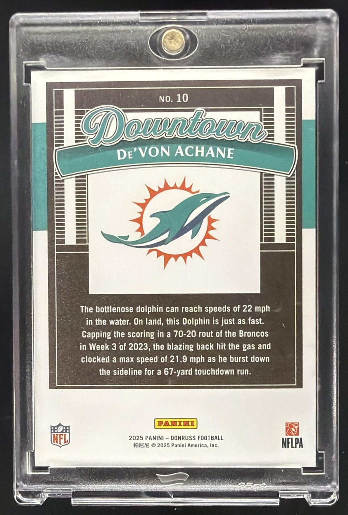 2025 Panini Donruss De'von Achane #10 Downtown SP