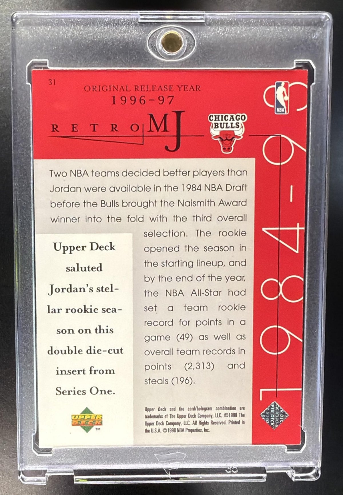 1998-99 Upper Deck Michael Jordan Career Collection MJ Retro 96-97 #31