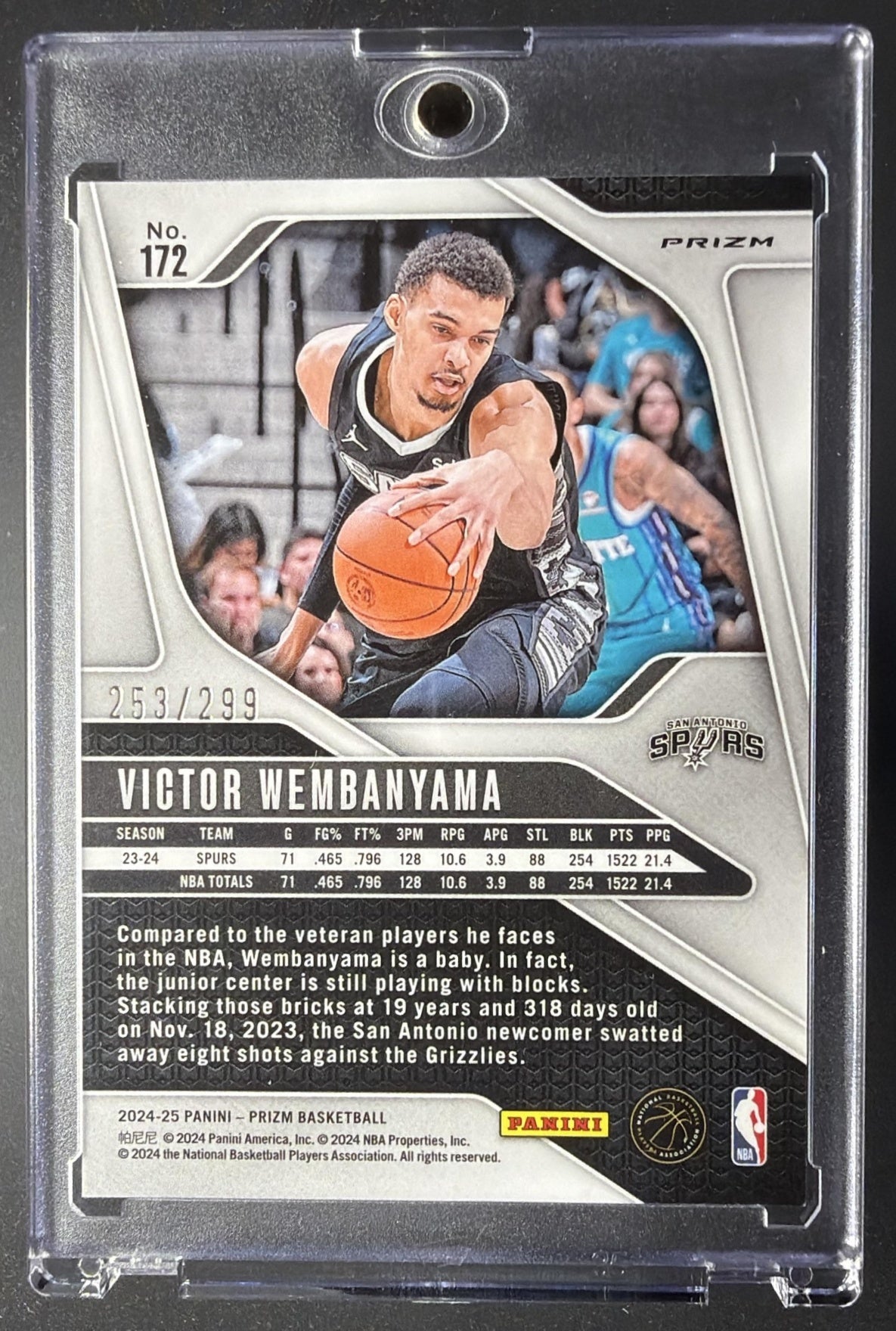 2024-25 Panini Prizm Victor Wembanyama #172 Red 253/299