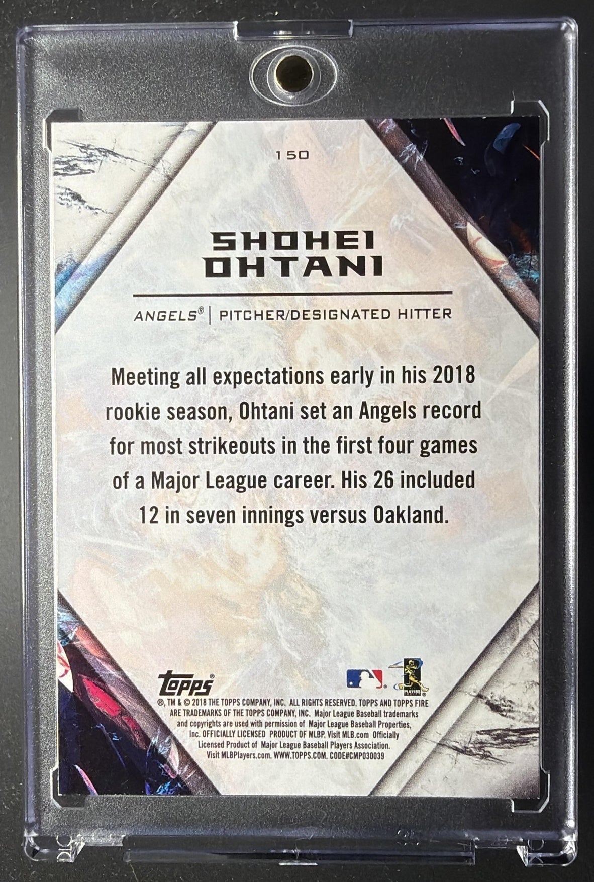 2018 Topps Fire Shohei Ohtani #150 RC
