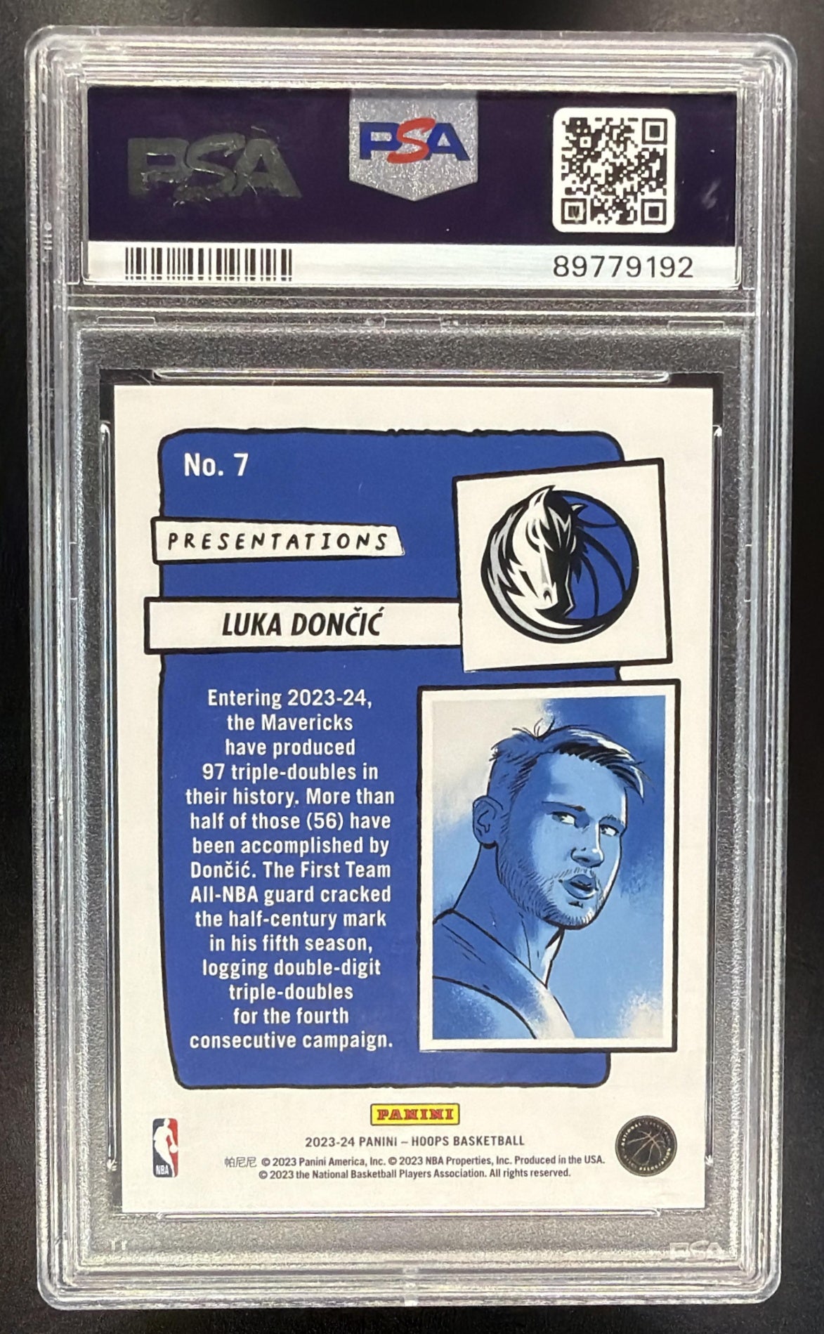 2023-24 Panini Hoops Luka Doncic #7 Presentations PSA 10