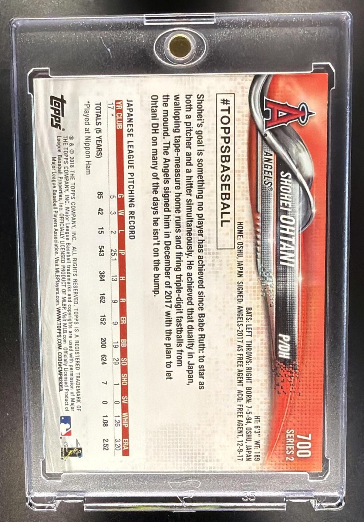 2018 Topps Shohei Ohtani #700 RC Angels