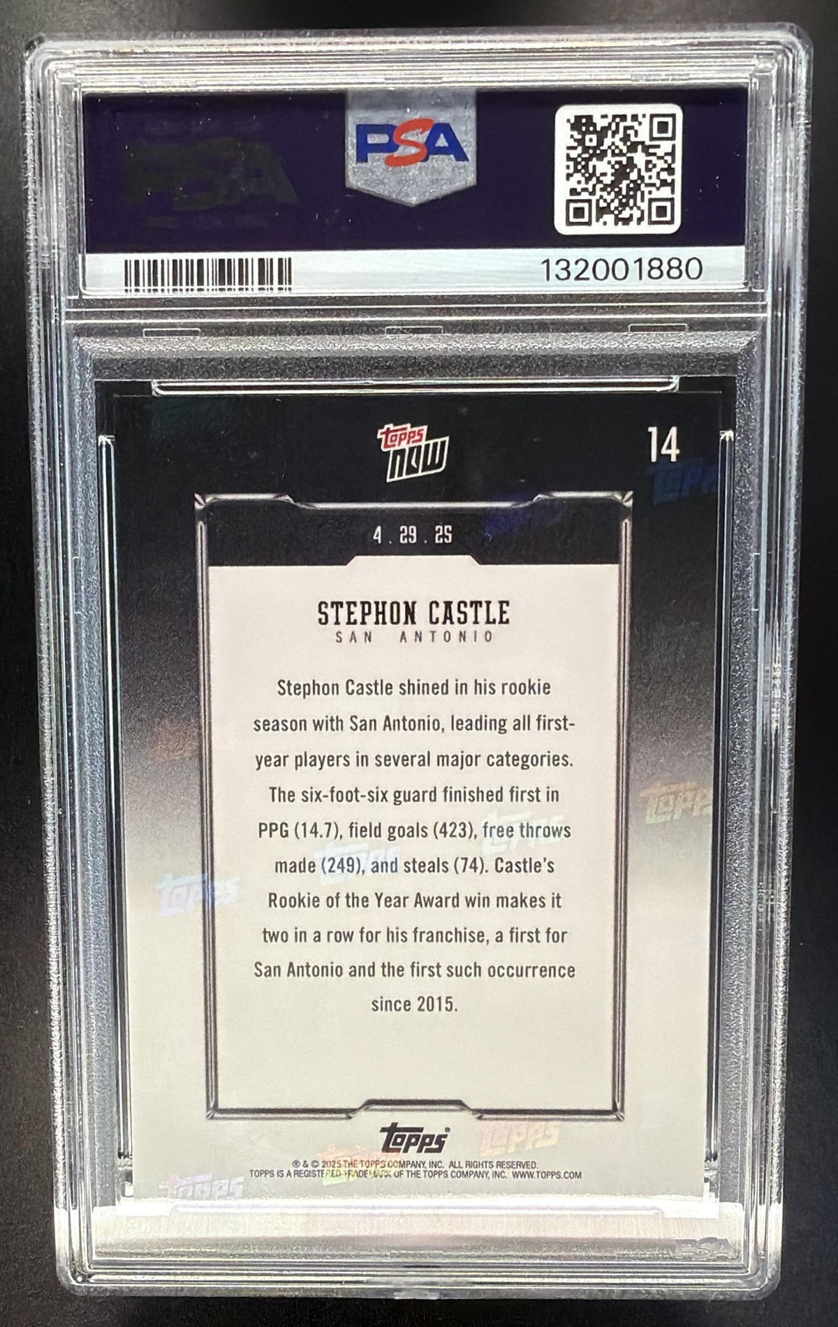 2024-25 Topps Now Stephon Castle #14 PSA 10
