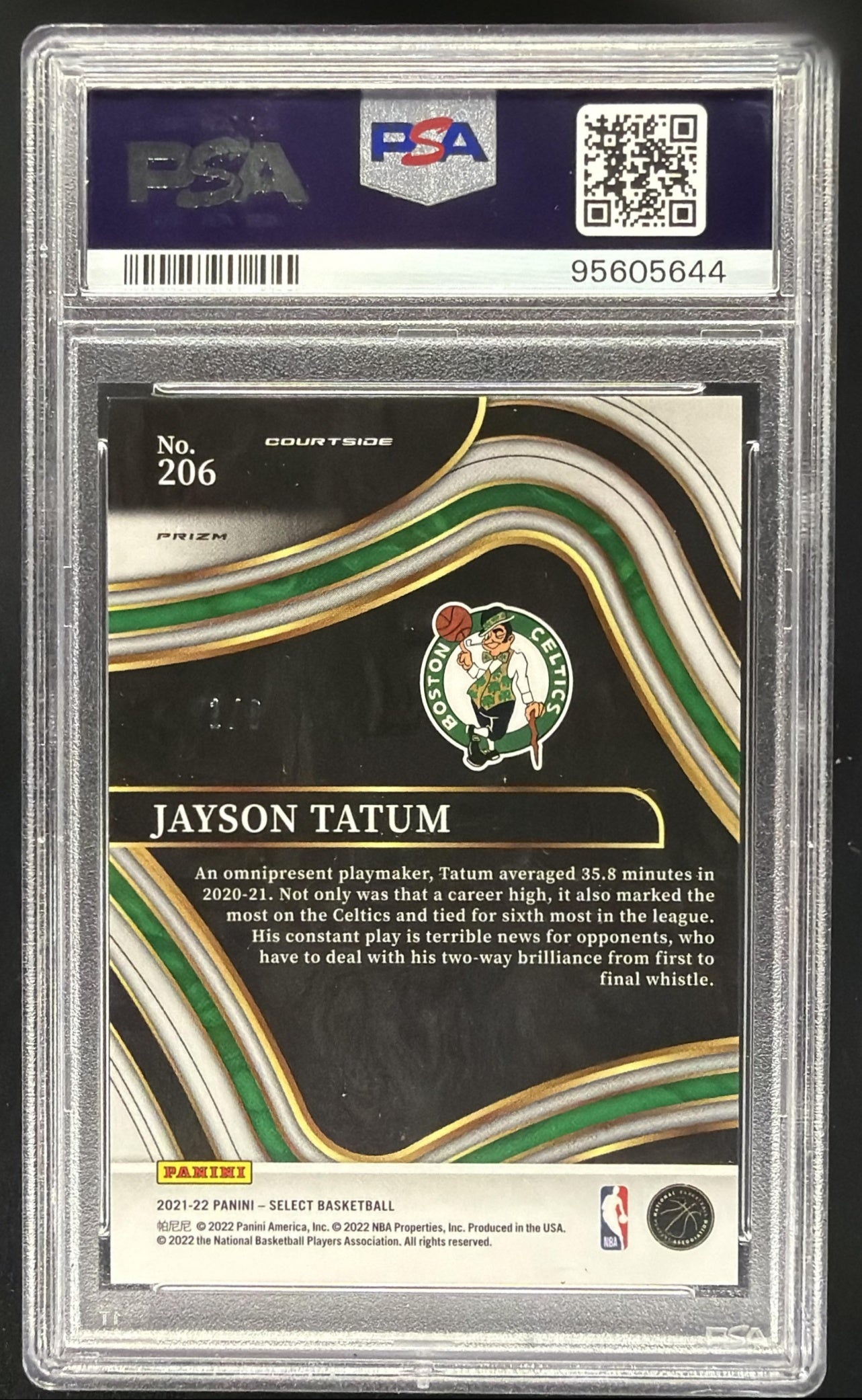 2021 Panini Select Jayson Tatum #206 Lucky Envelopes Prizms /8 Courtside PSA 10