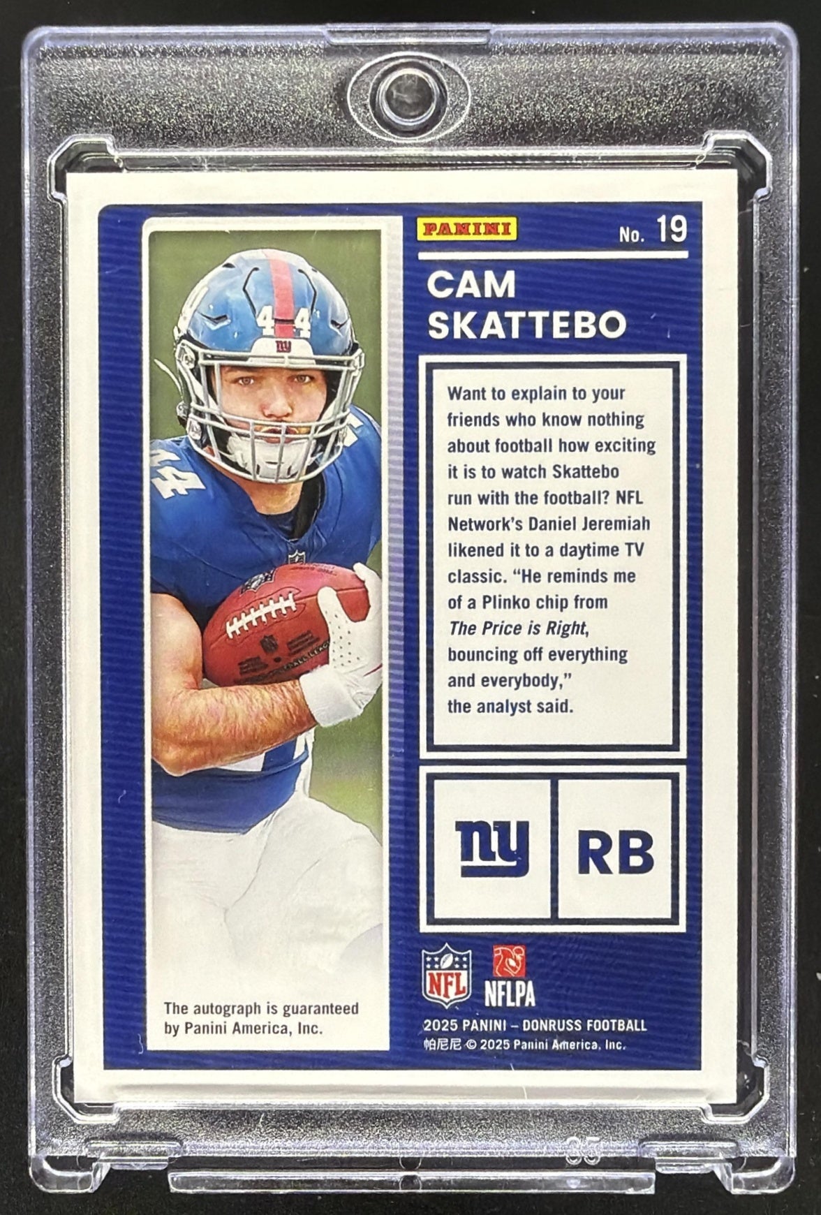 2025 Panini Donruss Cam Skattebo #19 The Rookies Auto 8/299 RC