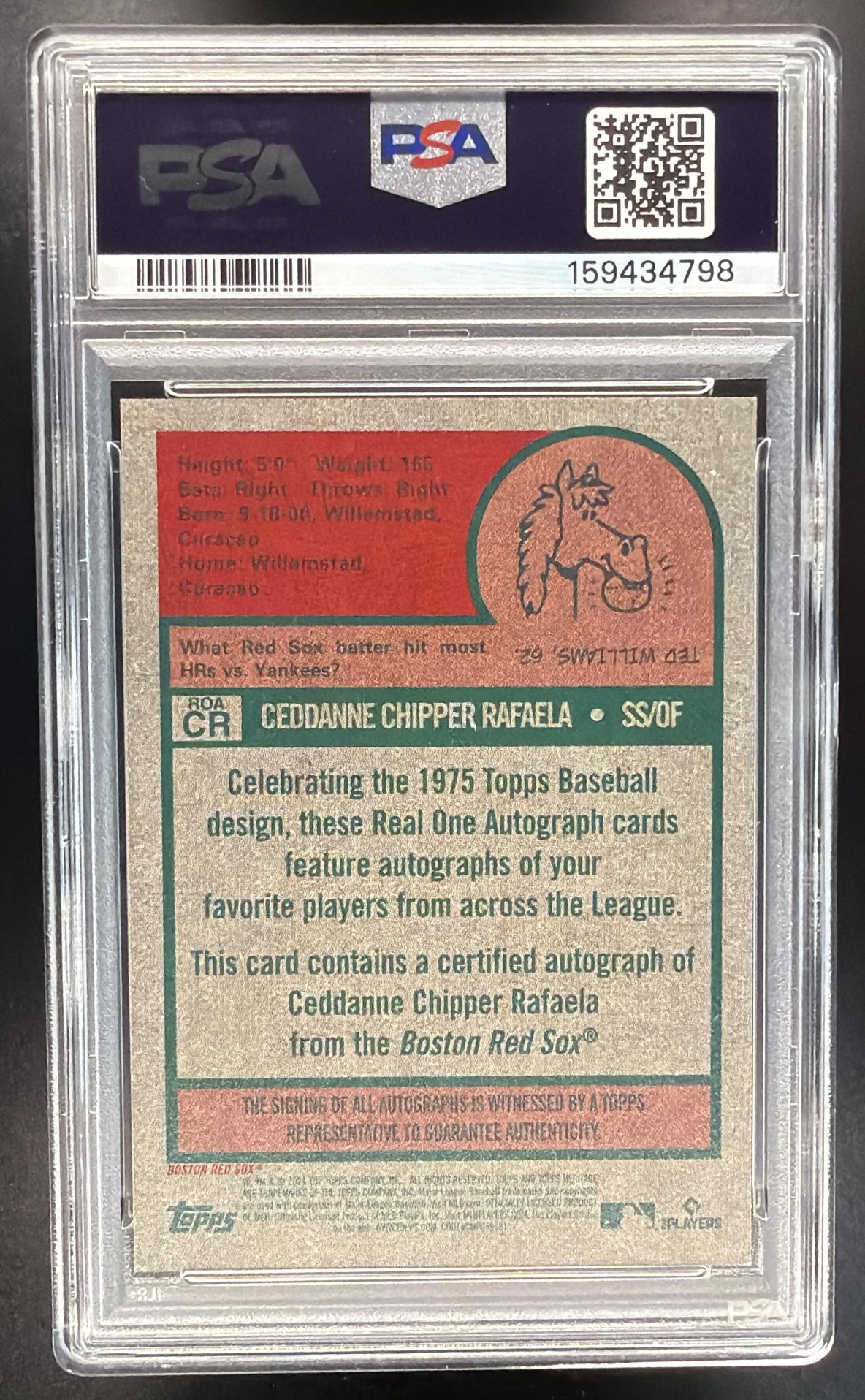2024 Topps Heritage High Number Ceddanne Rafaela #ROA-CR Real One Auto RC PSA 9