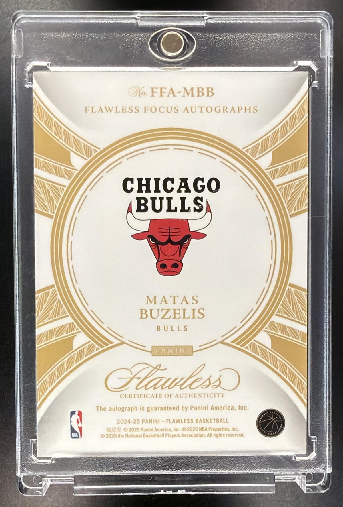 2024-25 Panini Flawless Matas Buzelis #2 Focus Auto /25 RC