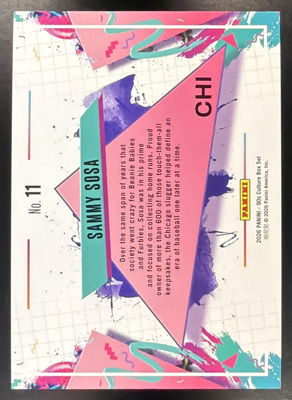 2026 Panini 90s Pop Culture Sammy Sosa #11 Color Blast Case Hit SSP