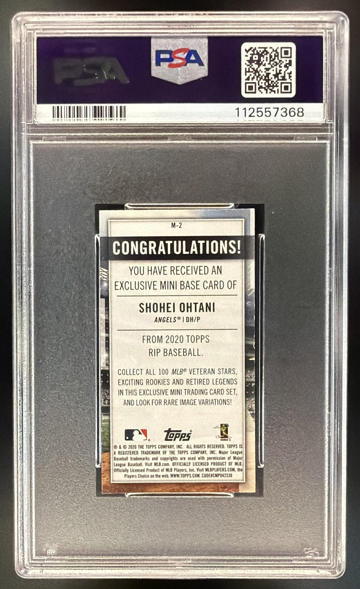 2020 Topps Rip Shohei Ohtani #M-2 Mini Card 10/50 PSA 9
