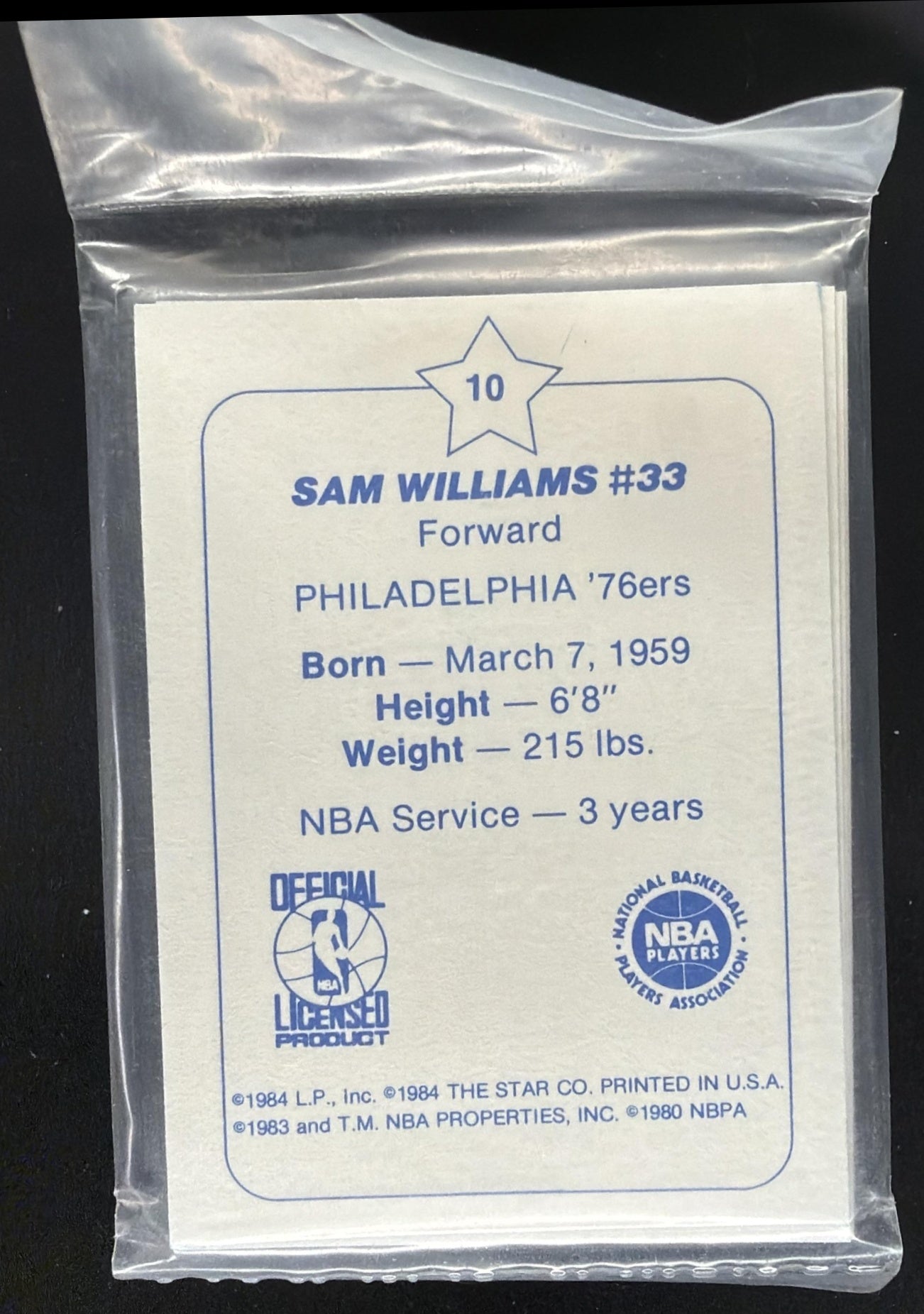 1984-85 Star All-Star Game Julius Erving #4 Sixers Sealed