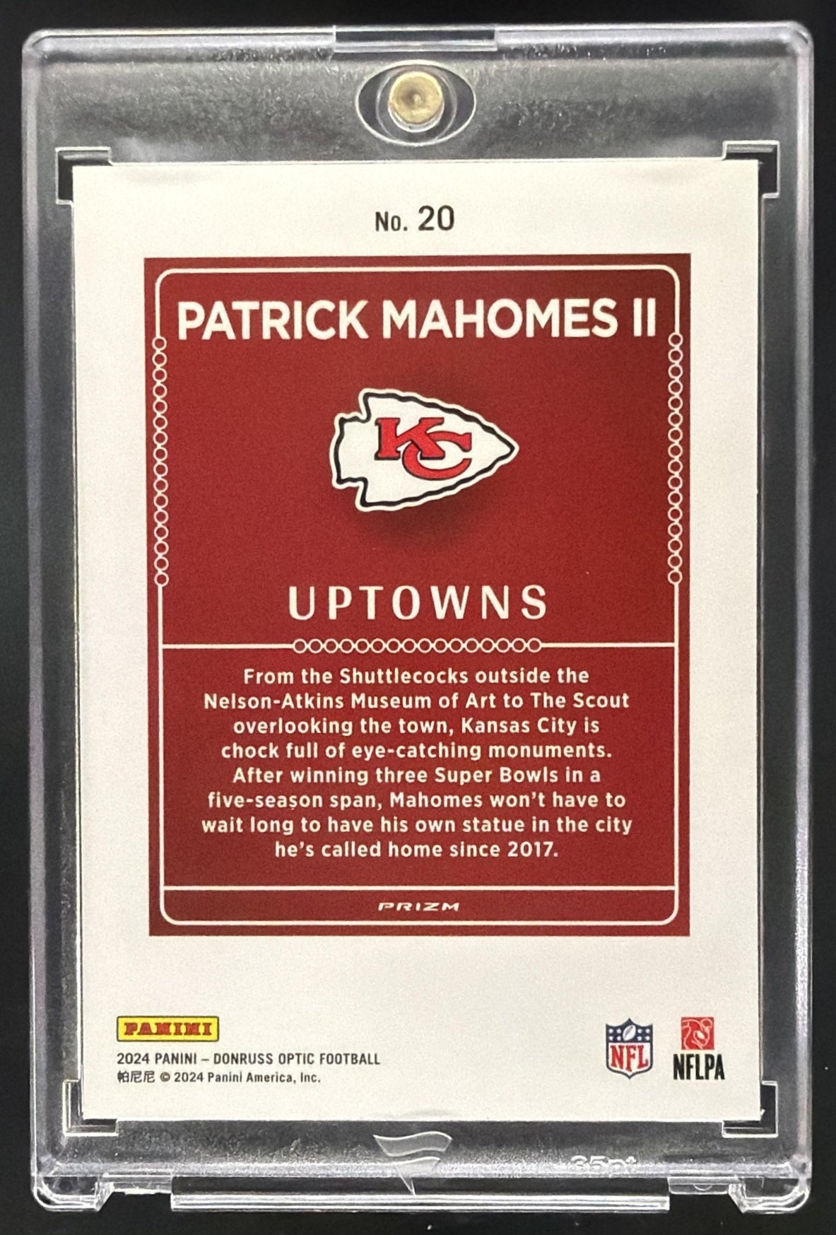 2024 Panini Donruss Optic Patrick Mahomes II #20 Uptowns SSP