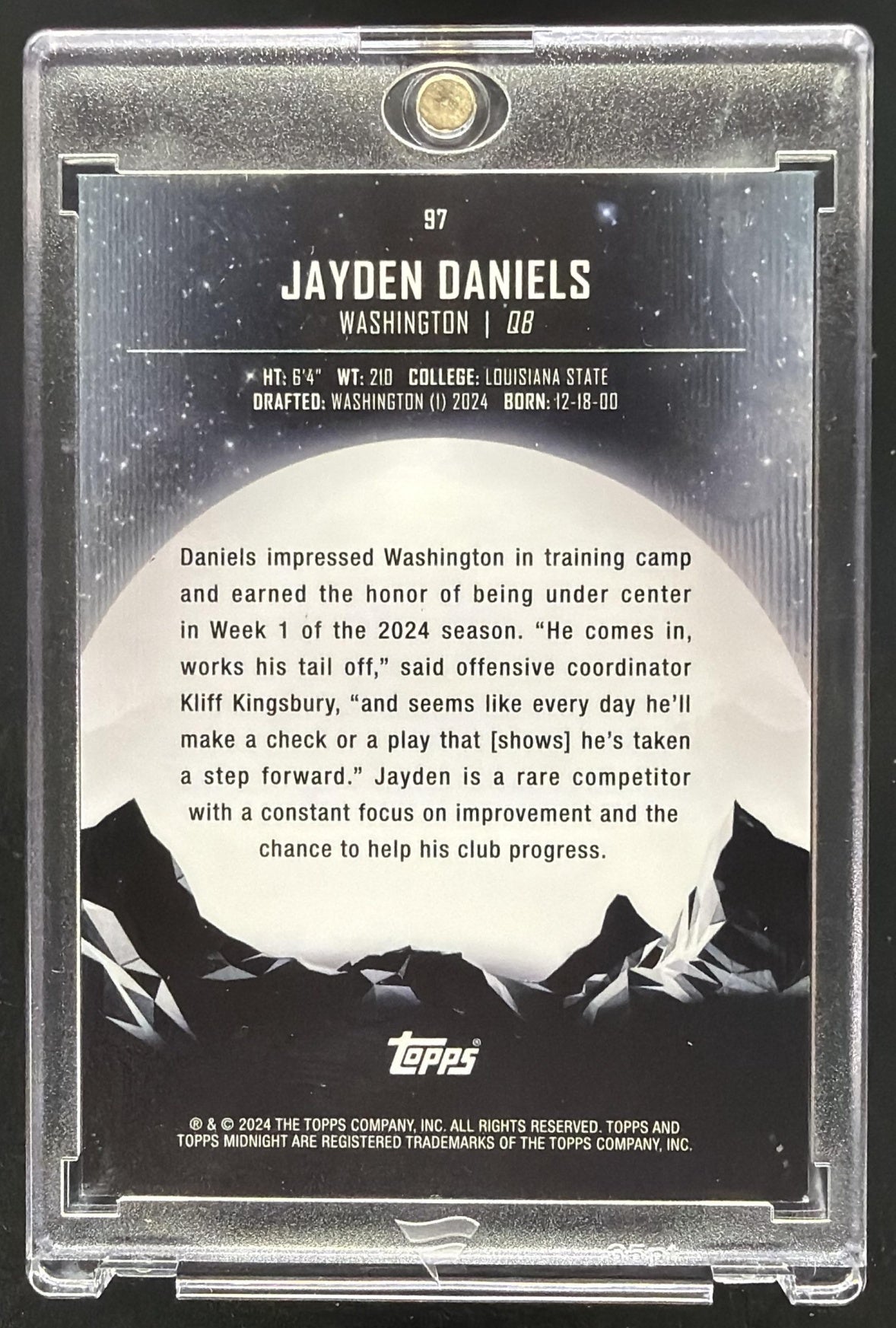 2024 Topps Midnight Jayden Daniels #97 RC /35