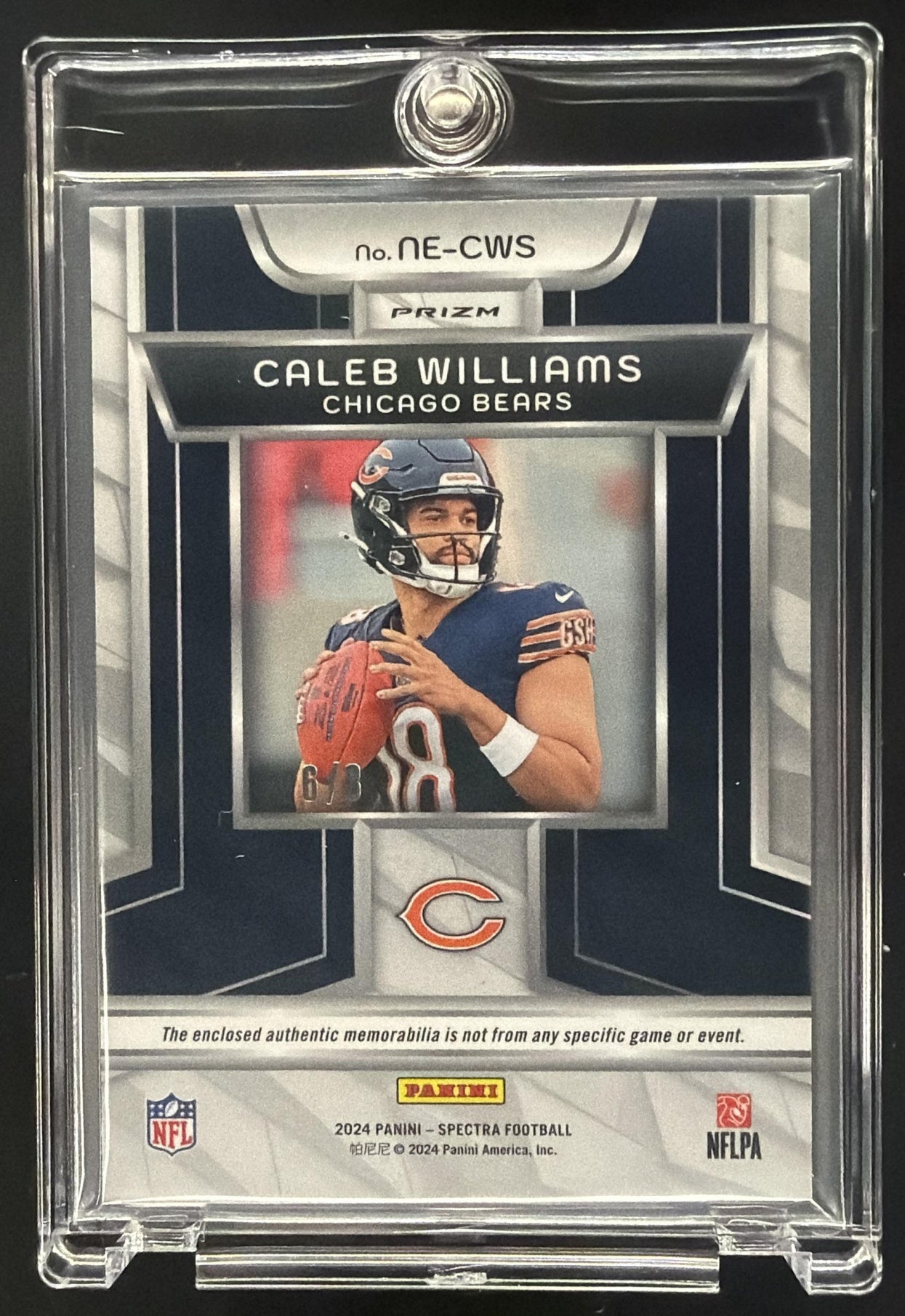 2024 Panini Spectra Caleb Williams #NE-CWS Next Era /8 Jersey RC