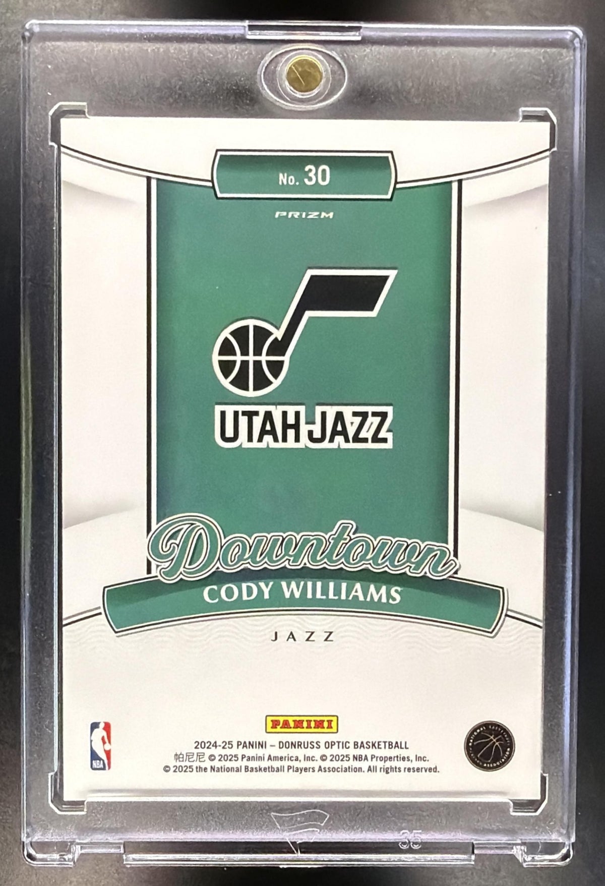 2024-25 Panini Donruss Optic Cody Williams #30 Downtown RC