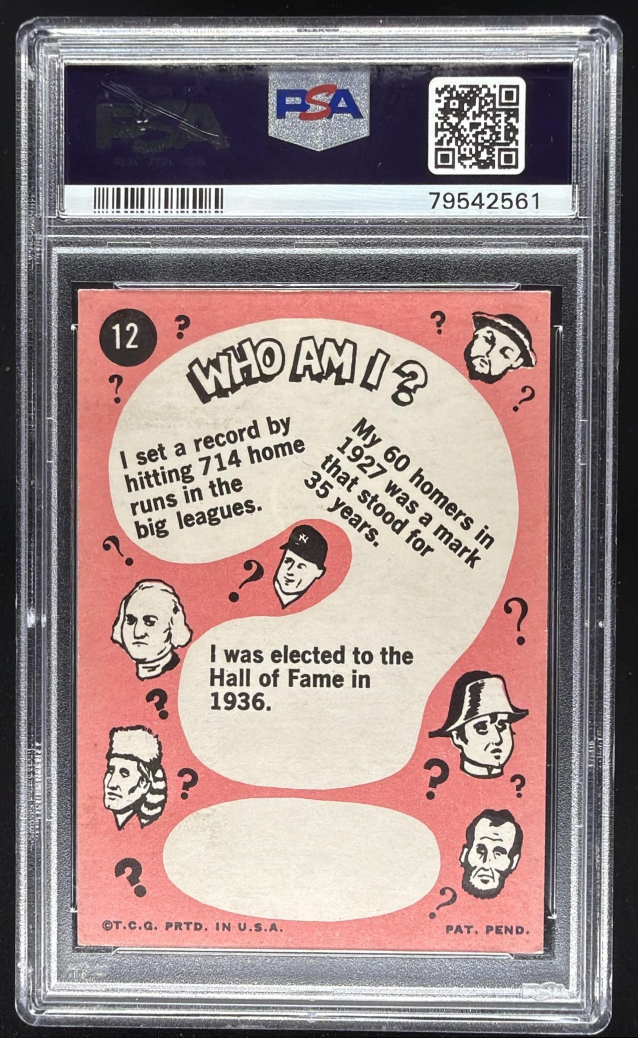 1967 Topps Who Am I? Babe Ruth #12 PSA 4