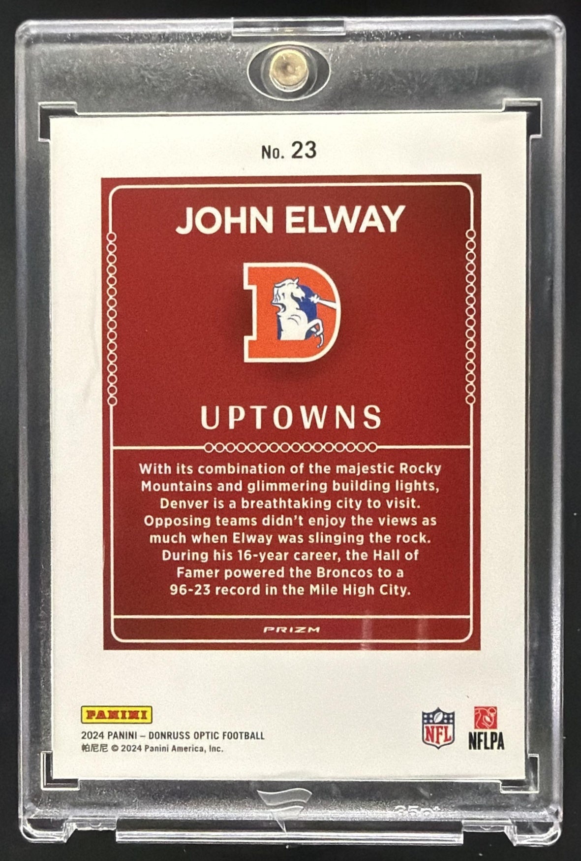 2024 Panini Donruss Optic John Elway #23 Uptowns SSP