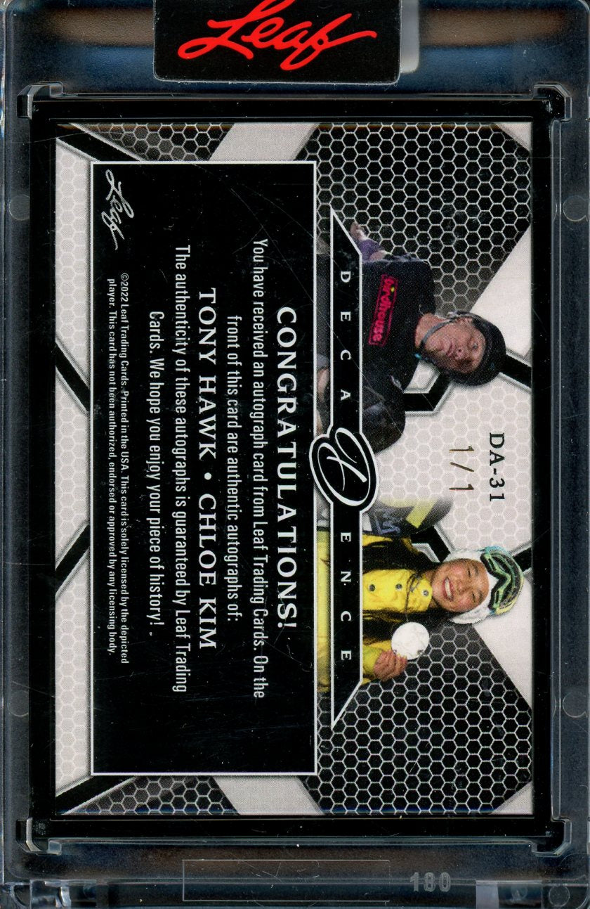 2022 Leaf Decadence Tony Hawk Chloe Kim Dual Auto 1/1