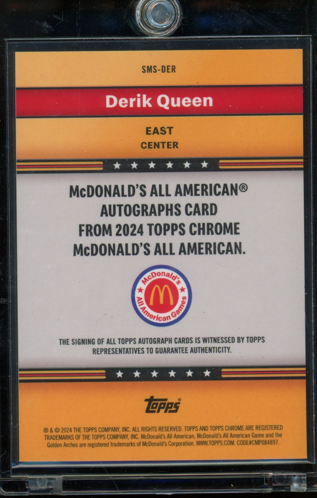 2024 Chrome McDonald's Derik Queen All-American Gold Auto 34/50