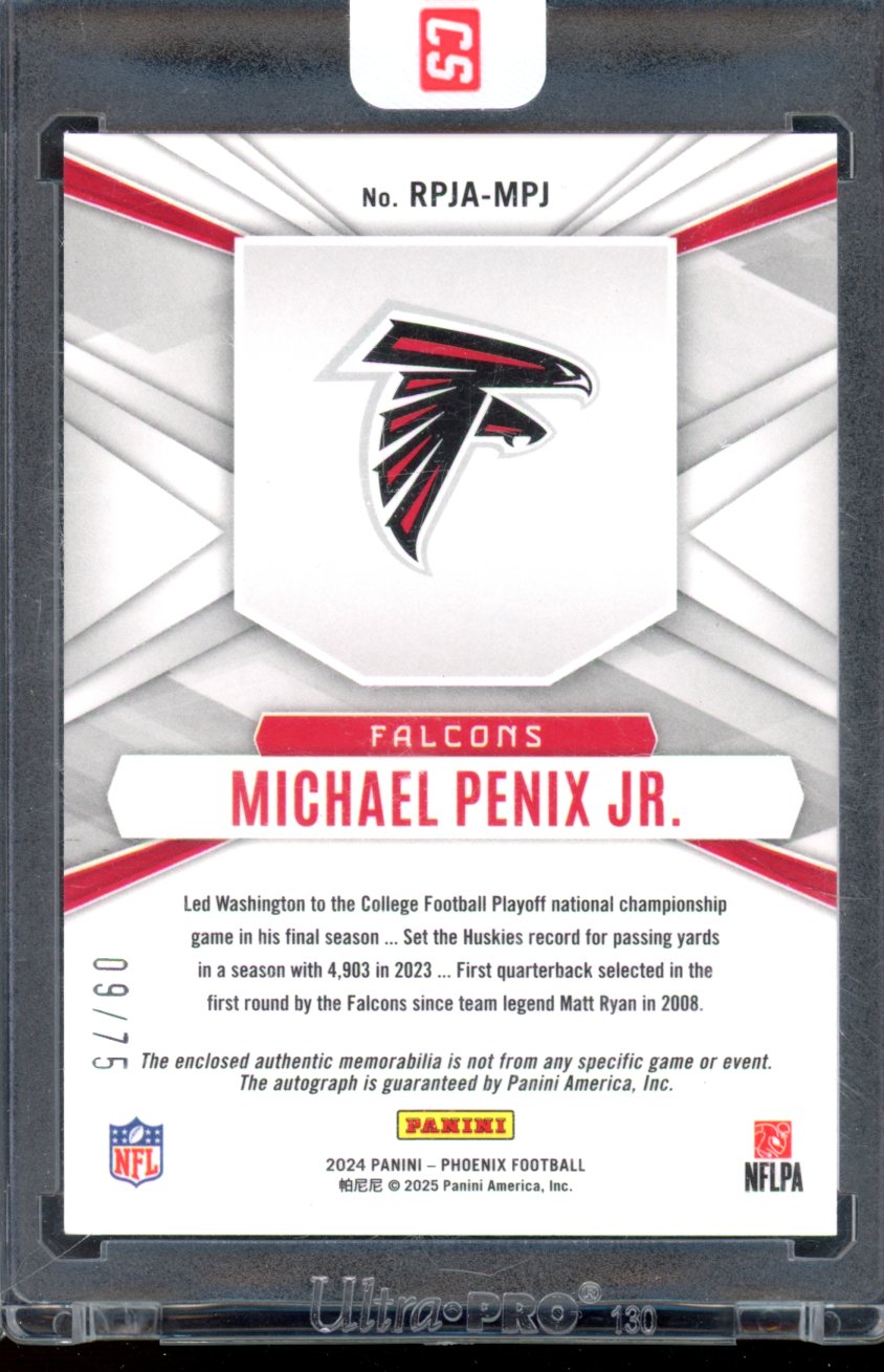 2024 Phoenix Michael Penix Jr Rookie Patch Auto /75