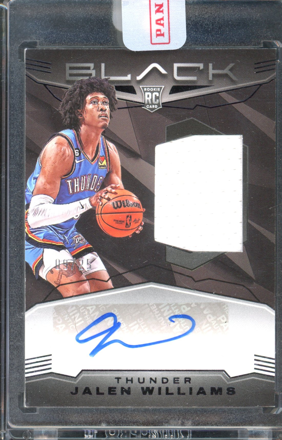 2022 Black Jalen Williams Rookie Patch Auto RPA 09/25 RC